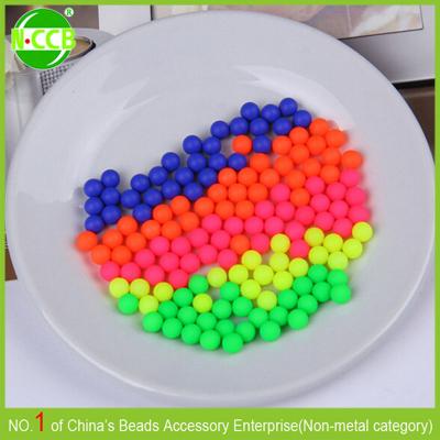 China Matte Neon Beads Acrylic Round bead 6mm Tone Matte Neon Beads Acrylic Round rubber beads 6mm rubber tone for sale