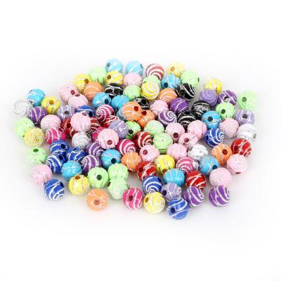 China Jewelry Making Wholesale Cheap Round Ball Screw On Shiny Acrylic Beads for sale