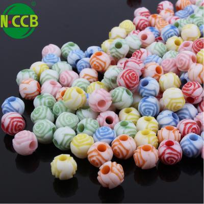 China Jewelry Making Factory Wholesale Acrylic Rose Flower Shapes Plastic Spacer Beads For Jewelry for sale