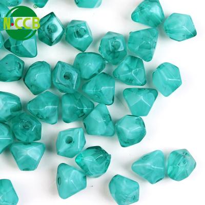 China Jewelry Making Jewelry Making Irregular Blue Imitation Faceted Marble Stone Clear Acrylic Loose Beads for sale