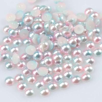 China Jewelry Making Colorful Flat Back Scrapbook Half Around ABS Imitation Pearl Beads For Jewelry Making for sale