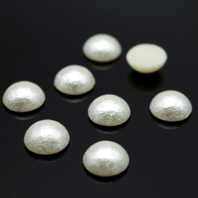 China Jewelry Ready Cotton Frosted White ABS Half Pearl Flat Back Beads for sale