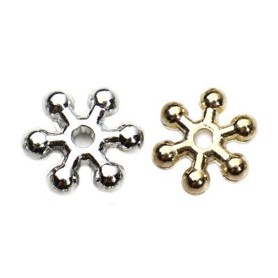 China Jewelry Making 8mm Silver / Gold Snowflake CCB Plastic Spacer Beads For Jewelry Making for sale