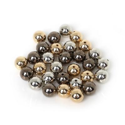 China Jewelry Making Wholesale Gold / Rhodium / Gunmetal Plated Plastic Round CCB Beads For Jewelry Making DIY for sale