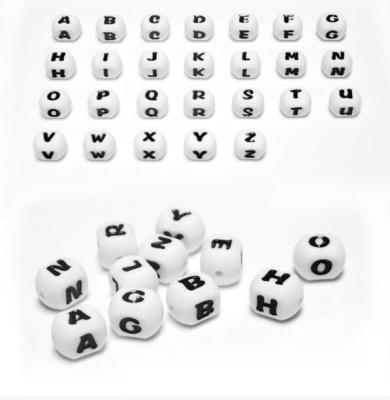 China Soft Toy Best Selling BPA Free Silicone Teething Alphabet Letter Beads for sale