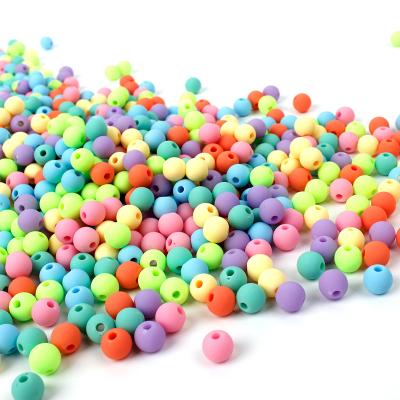 China DIY Jewelry Making 6/8/10mm Plastic Rubber Round Beads For Bracelet Necklace Jewelry Making for sale