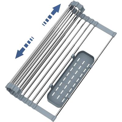 China Stored Expandable Rolled Dish Drying Rack For Kitchen, Folding Over - The Sink Dish Drying Rack With Space Saving Design for sale