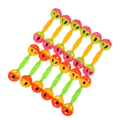 China Musical Toy Colorful Baby Rattles Double Head Baby Toy Hanging Dolls Toy Random Color Nursery Bed Bell Toy Playing Kids Musical Stroller for sale