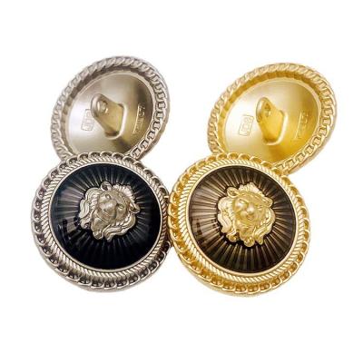 China 15mm~25mm Nickel Free Lion's Head Round Point Oil Metal Buttons Leg Metal Buttons for sale