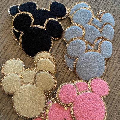 China Wholesale High Quality Iron On Patches Chenille Badges Iron On Patches Mouse Patch Rainbow Patch Accept Custom Designs for sale