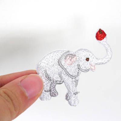 China Sustainable Elephant Iron-on Animal Badge Decorative Patch DIY Embroidered Applique Pattern , Embroidery Patch Elephant Accept Custom Designs for sale