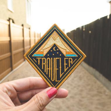 China New Sustainable Traveler Explore Outdoors Scout Hike Stars Moon Mountain Camping Embroidery Patch Custom Adventure Nature Iron On Patches for sale