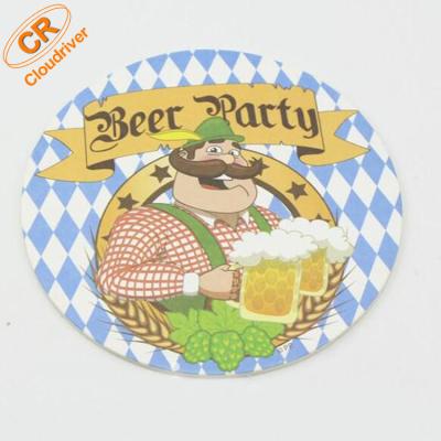 China Eco - Friendly Custom Disposable Round Shape Logo Absorbent Paper Beer Drink Coaster for sale