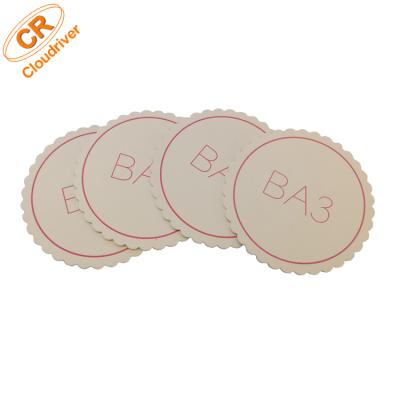 China Customized Eco-friendly Logo Absorbent Paper Drink Coaster 1mm Thickness Flower Shaped Paper Coaster for sale