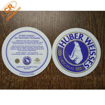 China Eco-Friendly Logo Drink Bar Coasters Disposable 1.5mm Custom Absorbent Promotion Paper Coaster Factory for sale