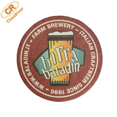 China Sustainable New Round Full Color Printing Disposable Paper Beer Drink Coasters for sale