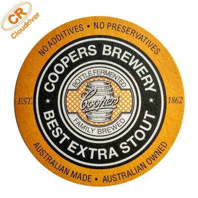 China Custom Promotional High Quality Eco-friendly Logo Printed Beer Cup Coaster Drink Paper Coaster for sale