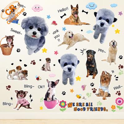 China New Design Durable Dogs Room Decoration 3D Wall Sticker Loverly Waterproof for sale