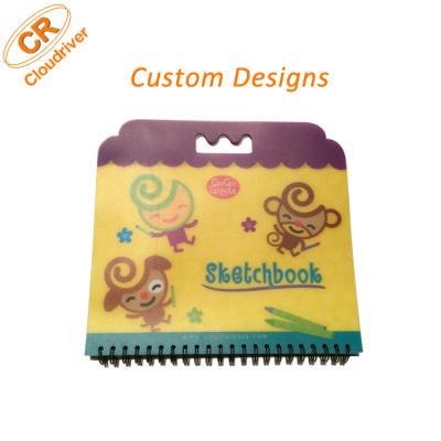 China Personalized PP Spiral Cover Spiral Children Painting Inner Handle Spiral Notebook Blank Drawing Sketch Book For Kids for sale