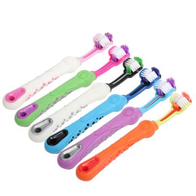 China Teddy Dog Cat Puppy Teeth Toothbrush Durable 3 Pcs Double Head Viable Finger Pet Soft Care Cleaning Brush Pet Grooming Tools Supplies Hot for sale