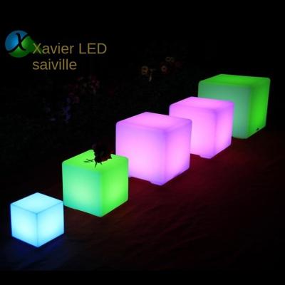 China Outdoor Led Stocked Garden Led Lamp Tables And Chairs Chair With RGB Led Light Led Tables And Led Chairs Cube Chair for sale