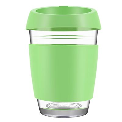 China Sustainable Straw Silicone Protective Sleeve Bamboo Water Bottle Maker Cup With Lid Bamboo Sustainable Silicate Glass Tumbler 20oz Glass Lid for sale