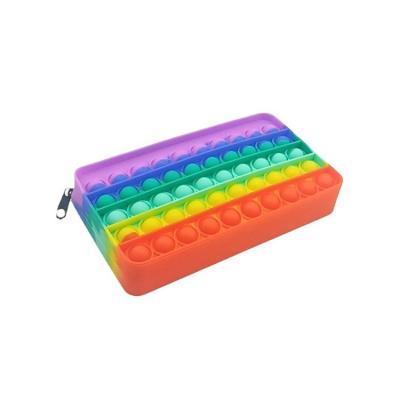 China Silicone Stocked Pop Up Wallet Aluminum Compression Toys Soft Bubble Case Pop Wallet for sale