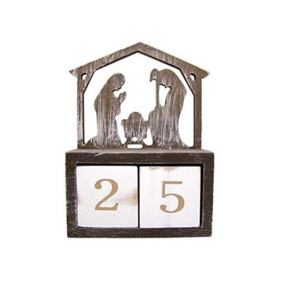 China handmade wood nativity scene christmas countdown calendar blocks for sale