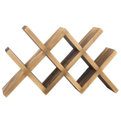 China hand made bad rack wood geometric design table wine rack rustic wood veneer for sale