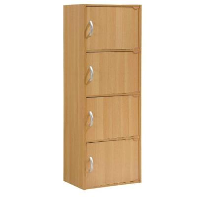 China wooden cabinet door durable wood structure 4 - storey bookcase for sale