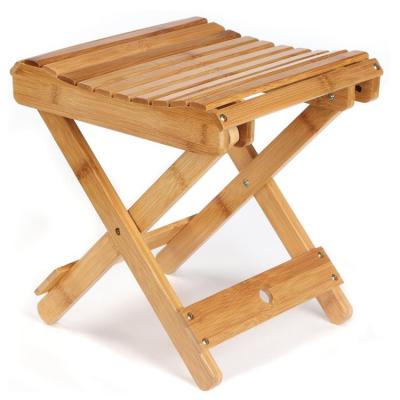 China handmade foldable bamboo bench spa bath chair for shower leg shaving and foot rest for sale