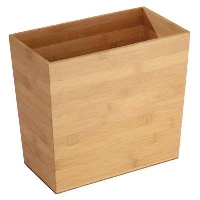 China handmade bamboo rectangular garbage basket suitable for small space for sale