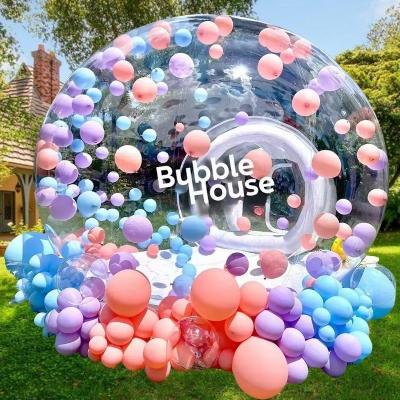 China Hotel Entertainment Equipment Shopping Mall Pink Inflatable Bubble House with Pool for sale