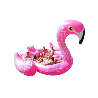 China Commerciële 6 personen Roze opblaasbare Flamingo Float voor Sea Lake zwembad 16ft L x 9ft H Te koop