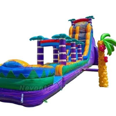 China Shipping Way By Sea and Air Commercial Grade Inflatable Bouncy Castle Tropical Water Slide for sale