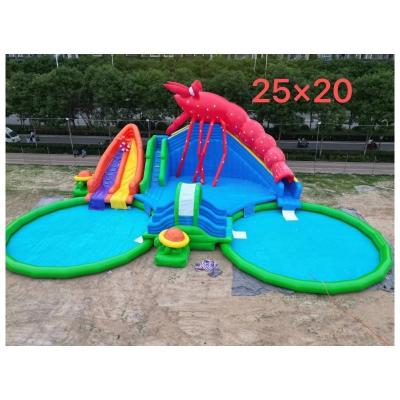 China Giant Land Inflatable Pool Water Slide for Kids and Adults 5-6km/h Roaming Speed for sale