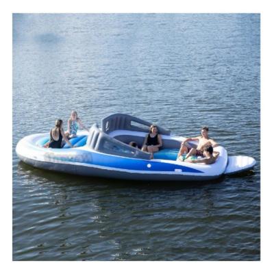 China 6-Person Water Party Island Drift Boat Customized PVC Float Inflatable Bay Breeze Boat for sale