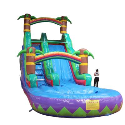 China Commercial Giants Kids Inflatable Water Slide with Pool 18ft Business Rental for sale