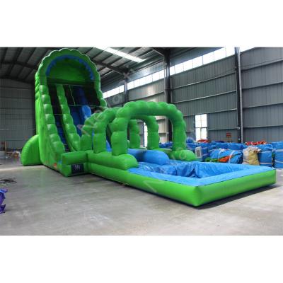 China Large Green Castle Inflatable Water Slide with Pool Customizable and Commercial Grade for sale