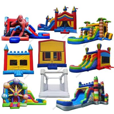 China Volwassen uitsmijter PVC Traditioneel kasteel Bounce House en waterglijbaan feestverhuur voor kinderen Te koop