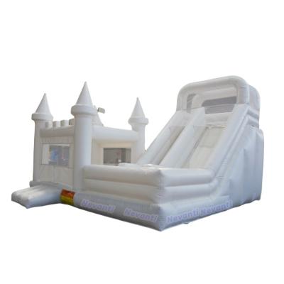 China 2024 Design White Mini Inflatable Bouncy Castle Combo Bounce with Custom Logo Printed for sale