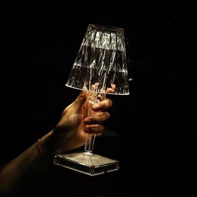 China Modern Hot Selling Modern Touch Table Lamp USB Dimmable Acrylic Crystal Desk Lights Modern Design For Bar Restaurant Home Bedside for sale