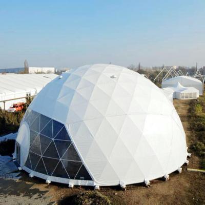 China UV-resistant custom galvanized steel poles pvc glamping geodesic dome tent house for sale