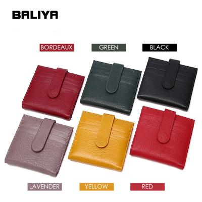 China BALIYA High End Multi Color Genuine Leather Bags Women Card Holder Wallet for sale