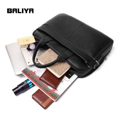 China BALIYA GENUINE LEATHER Leather Briefcase Man Briefcase Fashion Briefcase BALIYA Laptop Black Messenger Men Briefcase for sale