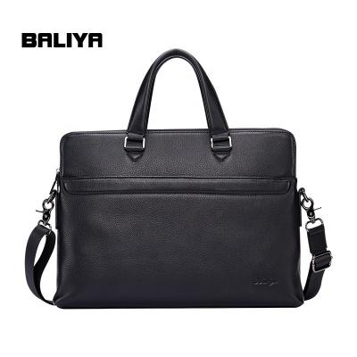 China BALIYA Manufacture GENUINE LEATHER Shoulder Cross Bags Briefcase Men Genuine Leather Messenger for Men Pure Leather for sale