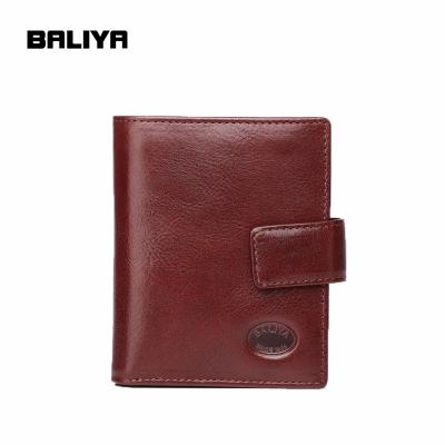 China BALIYA Wholesale Waterproof Vintage Branded Genuine Leather Wallets For Men for sale