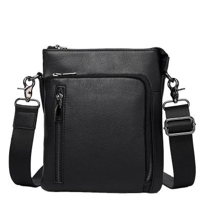 China New Vintage BALIYA Designer Real Leather Custom Cross - Body Bag Men's Black Shoulder Bag For Men for sale