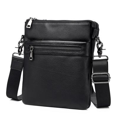 China Black Vintage BALIYA Double Layer Men Shoulder Cross Body Genuine Leather Bag for sale