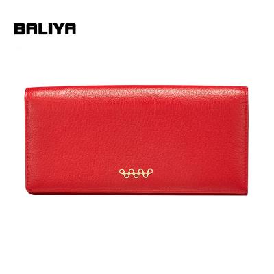 China BALIYA Waterproof Women's Purse Latch Card Purse Women's Optional Soft High-end Genuine Leather Leather Wallet Eight Long Colors for sale